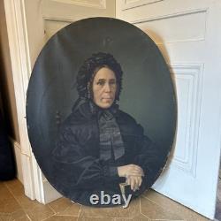 Tableau, Portrait De Femme Ancien NAPOLÉON III XIXe Huile Sur Toile Décoration