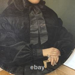 Tableau, Portrait De Femme Ancien NAPOLÉON III XIXe Huile Sur Toile Décoration