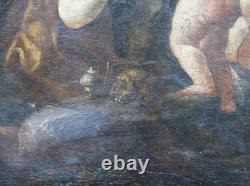 Tableau ancien 17ème vanité memento mori marie st jean baptiste école italienne