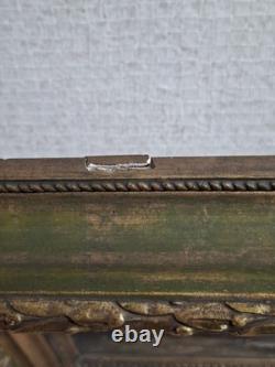 Tableau ancien 19e signé Julien Feron huile/toile cadre doré antique painting