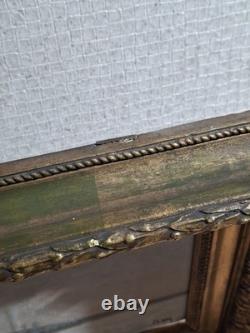 Tableau ancien 19e signé Julien Feron huile/toile cadre doré antique painting