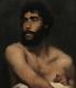 Tableau ancien Academie portrait d'homme nu et barbu 19ème