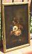 Tableau ancien Bouquet de Fleurs Pêches Peinture huile sur toile Style XlX °