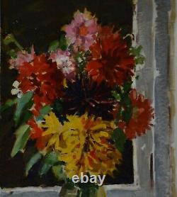 Tableau ancien, Constantin Belayeff XX? Siecle. Fleurs et coupe de fruits