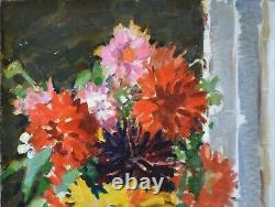 Tableau ancien, Constantin Belayeff XX? Siecle. Fleurs et coupe de fruits