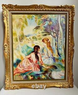 Tableau ancien D'apres Renoir Les Deux Jeune Filles