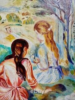 Tableau ancien D'apres Renoir Les Deux Jeune Filles