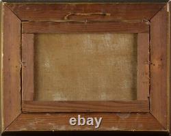 Tableau ancien, École Européenne vers 1930. Cerisier au bord d'un lac