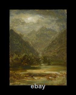 Tableau ancien, École Française 19? Siècle. Paysage de montagne