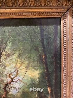 Tableau ancien Ecole Française Du 19ème Siècle Les Baigneurs Dans Le Sous Bois