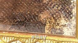 Tableau ancien. École Française. Paysage Animé Peinture huile sur toile