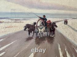 Tableau ancien, École Russe, Balade En Troïka
