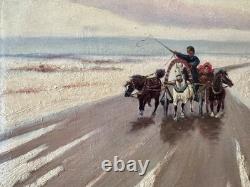 Tableau ancien, École Russe, Balade En Troïka