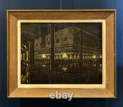 Tableau ancien Émile Bolle-Reddat Venise Tempera sur papier signée et datée 1962