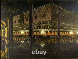 Tableau ancien Émile Bolle-Reddat Venise Tempera sur papier signée et datée 1962