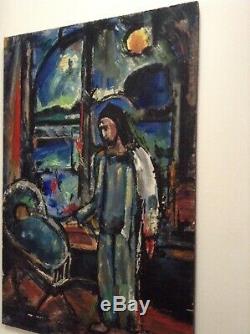 Tableau ancien Expressionniste Georges ROUAULT CHRIST au berceau Huile