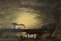 Tableau ancien Félix Ziem (1821-1911) Attribué italie venise Les marais Pontins