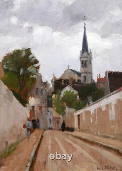 Tableau ancien Gabriel Deneux paysage ville impressionnisme