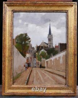Tableau ancien Gabriel Deneux paysage ville impressionnisme