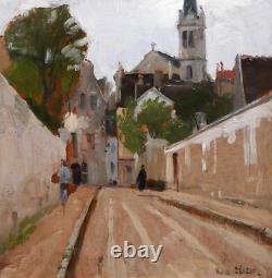 Tableau ancien Gabriel Deneux paysage ville impressionnisme