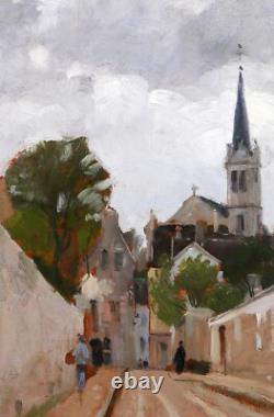 Tableau ancien Gabriel Deneux paysage ville impressionnisme