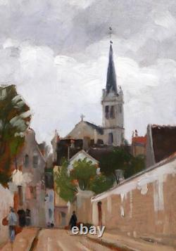 Tableau ancien Gabriel Deneux paysage ville impressionnisme