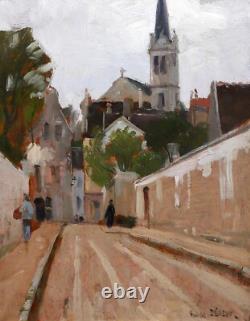 Tableau ancien Gabriel Deneux paysage ville impressionnisme