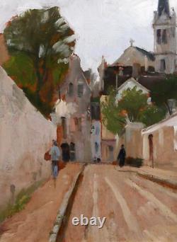 Tableau ancien Gabriel Deneux paysage ville impressionnisme