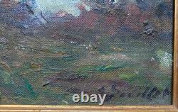 Tableau ancien Georges Souillet 1861-1947 Paysage Mer Bretagne Impressionniste