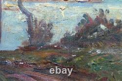 Tableau ancien Georges Souillet 1861-1947 Paysage Mer Bretagne Impressionniste