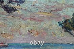 Tableau ancien Georges Souillet 1861-1947 Paysage Mer Bretagne Impressionniste