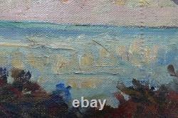 Tableau ancien Georges Souillet 1861-1947 Paysage Mer Bretagne Impressionniste