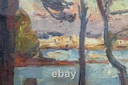 Tableau ancien Georges Souillet 1861-1947 Paysage Mer Bretagne Impressionniste