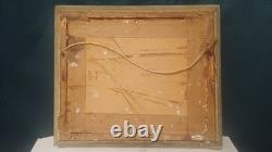 Tableau ancien Grotte de Lourdes Huile signée SÈNE (XXe)Tableau ancien