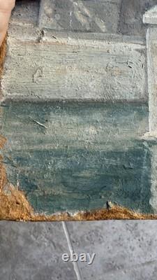 Tableau ancien HSP René KARBOWSKY (1883-) Vue Pont Marie Paris Huile s panneau