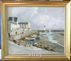 Tableau ancien HST, Bretagne, Morbihan, Quiberon, Marcel-Georges Hue (1907-1996)