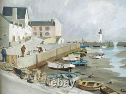 Tableau ancien HST, Bretagne, Morbihan, Quiberon, Marcel-Georges Hue (1907-1996)