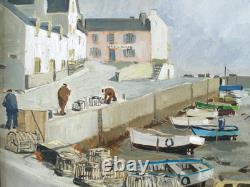 Tableau ancien HST, Bretagne, Morbihan, Quiberon, Marcel-Georges Hue (1907-1996)