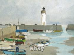 Tableau ancien HST, Bretagne, Morbihan, Quiberon, Marcel-Georges Hue (1907-1996)