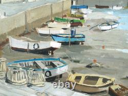 Tableau ancien HST, Bretagne, Morbihan, Quiberon, Marcel-Georges Hue (1907-1996)
