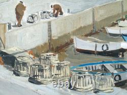 Tableau ancien HST, Bretagne, Morbihan, Quiberon, Marcel-Georges Hue (1907-1996)