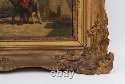 Tableau ancien HST signé A Kunkler marine XIX ème scène sur le quai