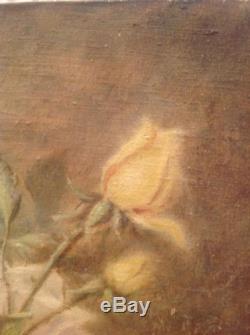 Tableau ancien Henri Fantin LATOUR Roses Huile sur toile
