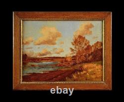 Tableau ancien, Henri Linguet XIX? /XX? Siècle. Bord de Rivière