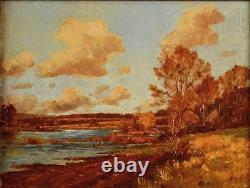 Tableau ancien, Henri Linguet XIX? /XX? Siècle. Bord de Rivière