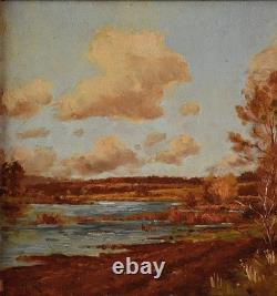Tableau ancien, Henri Linguet XIX? /XX? Siècle. Bord de Rivière