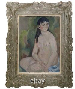 Tableau ancien Hst scène de genre portrait femme nue impressionnisme RÉSERVÉ