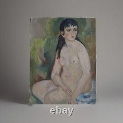 Tableau ancien Hst scène de genre portrait femme nue impressionnisme RÉSERVÉ