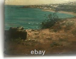 Tableau ancien, Huile Sur Toile Impressionniste, Bord De Mer, Bretagne Fin XIXe