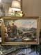 Tableau ancien Huile Sur Toile Sign&eacute;e XIXe Peinture Sc&egrave;ne D'alpage d&eacute;coration